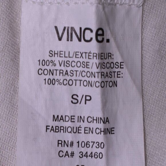 Vince White Long Sleeve Blouse Size Small Scoop Neck Mesh Detail Lightweight Top - Picture 11 of 12